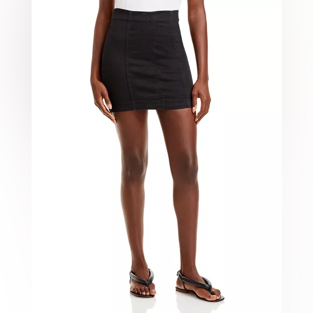 Free People Black Modern Femme Mini Skirt Size 10